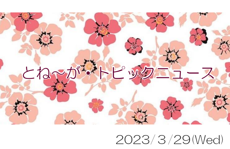 2023/03/29_とね～が・トピックニュ～ス ♪